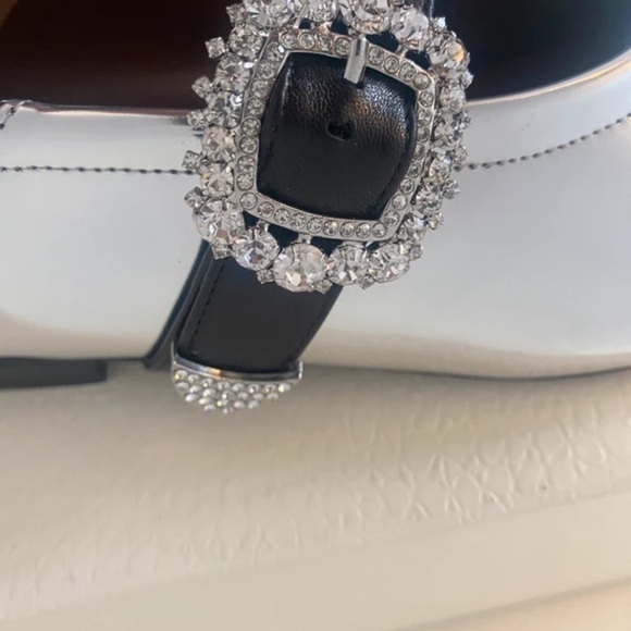 Wales Bonner Silver Flats with Black Embellished Strap - Picture 5 of 9